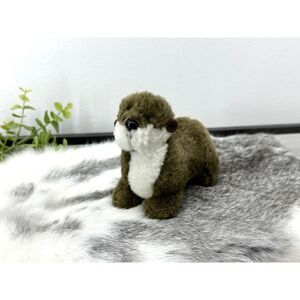 Vintage K&M International River Otter‎ Small 1995 90s neck turns stuffed animal